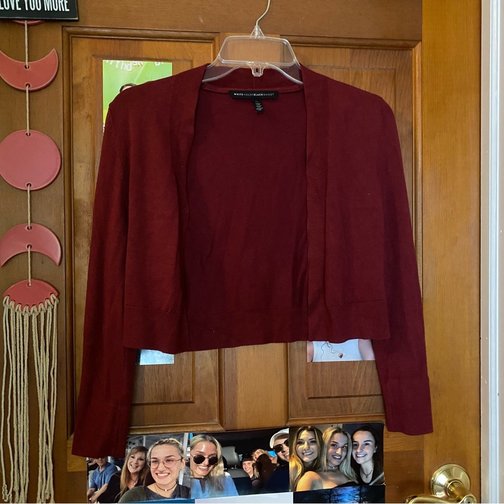 White House Black Market Burgundy Cardigan